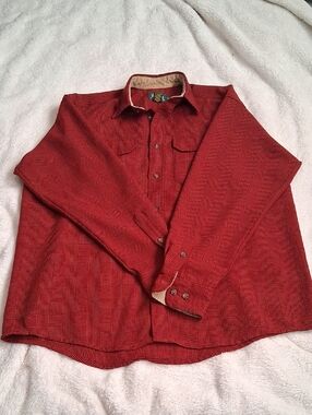 Cabela's Red Plaid Outdoor Shirt with Green Label